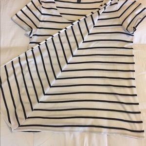 Black and white striped Ann Taylor top